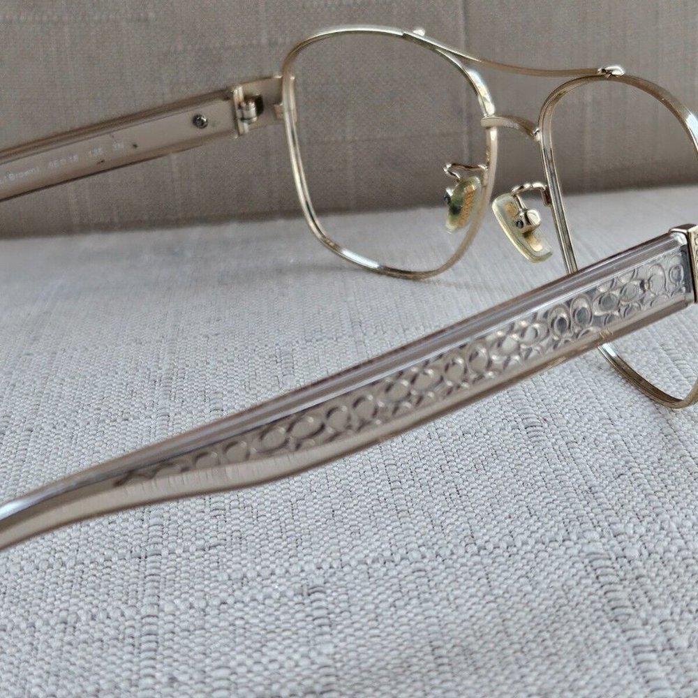 Coach Women Eyeglasses Frame LT Gold /Crys Lt Brown 56[]16 135 Glasses - Picture 5 of 11